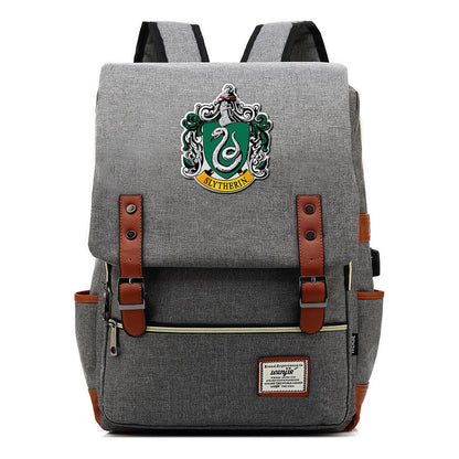 School Of Magic Schoolbag Usb Leisure Belt Buckle Backpack Men And Women