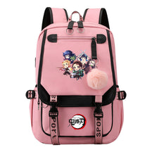 Cartoon Fashion Usb Youth Student Backpack Boy's And Girl's Leisure Ribbon Flip Backpack