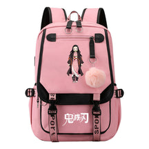 Cartoon Fashion Usb Youth Student Backpack Boy's And Girl's Leisure Ribbon Flip Backpack