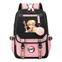Cartoon Fashion Usb Youth Student Backpack Boy's And Girl's Leisure Ribbon Flip Backpack