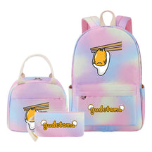 Egg Green Manga Student Girls School Bag Lunch Bag Three Piece Set Backpack Set