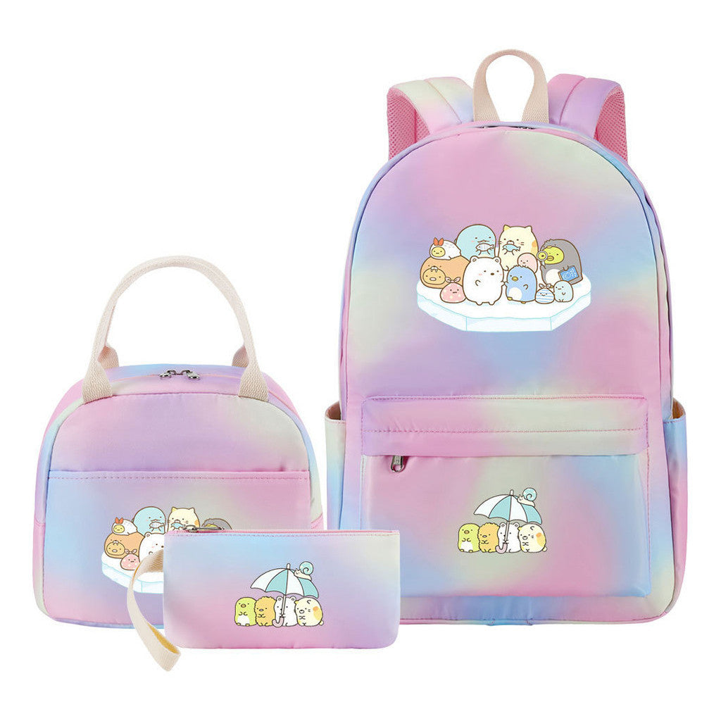 Game Corner Biology Youth School Bag Lunch Bag Three Piece Set Backpack Set