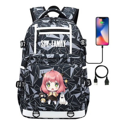 Printed Usb Youth Student Backpack Men's And Women's Backpack Leisure Travel Backpack