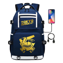 Golden Anime Tokyo Ghoul Print Usb Youth Student Backpack For Men And Women Leisure Travel Backpack