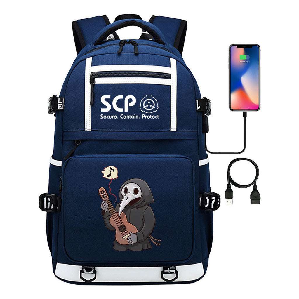 Printed Usb Youth Backpack For Men And Women's Leisure Travel Backpack