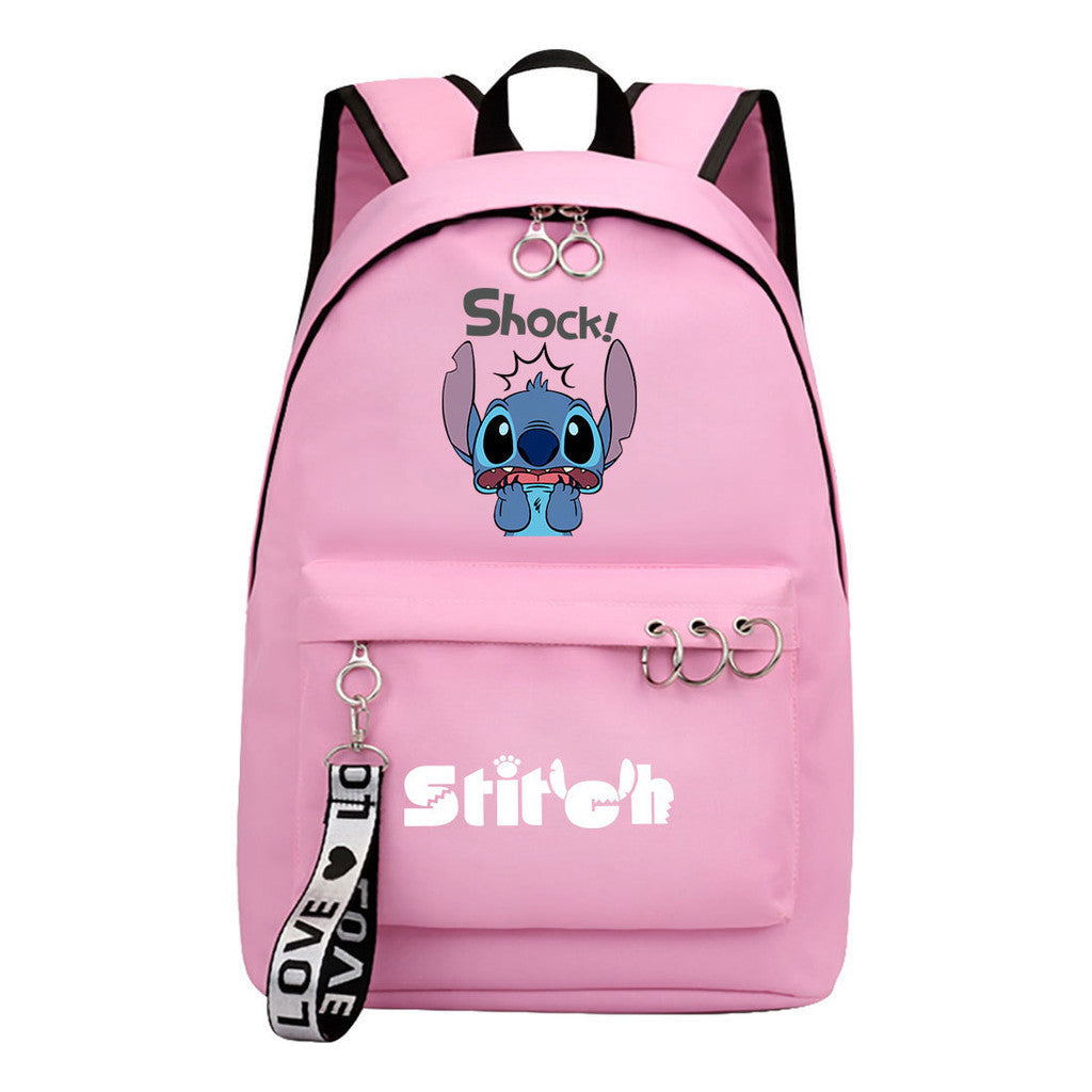 Anime Star Baby Stitch Youth Student School Bag Men's And Women's Backpack Lightweight Casual Backpack