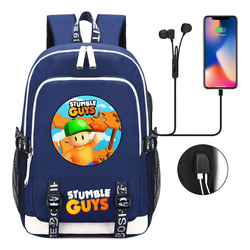 Printed Youth School Bag Usb Casual Backpack Travel Backpack