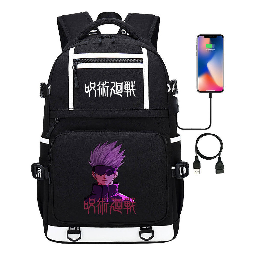 Printed Usb Youth Student School Bag Men's And Women's Backpack Leisure Travel Bag