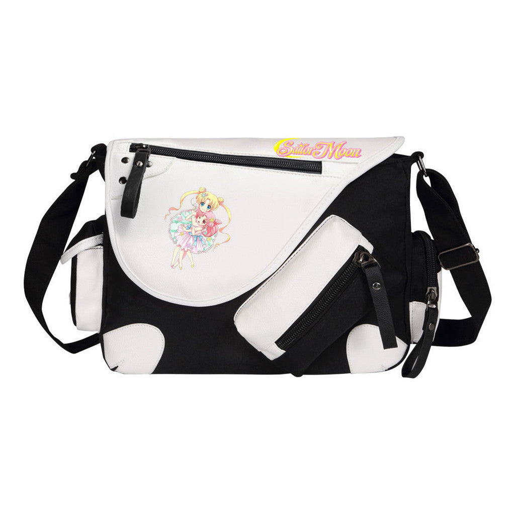 Beauty Girl Warrior Printed Youth Student School Bag Canvas Single Shoulder Bag Men's And Women's Casual Straddle Backpack