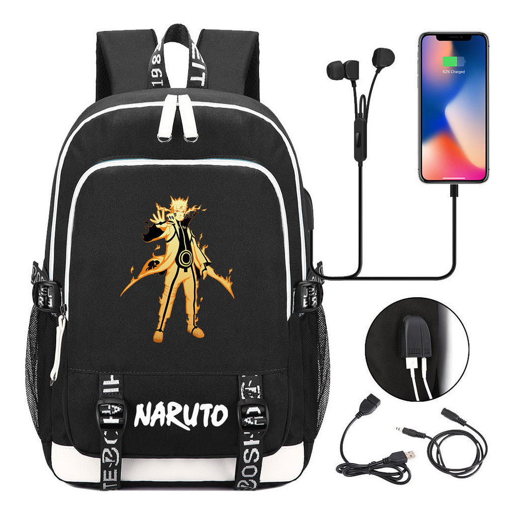 Naruto Student Backpack Usb Men's And Women's Casual Backpack