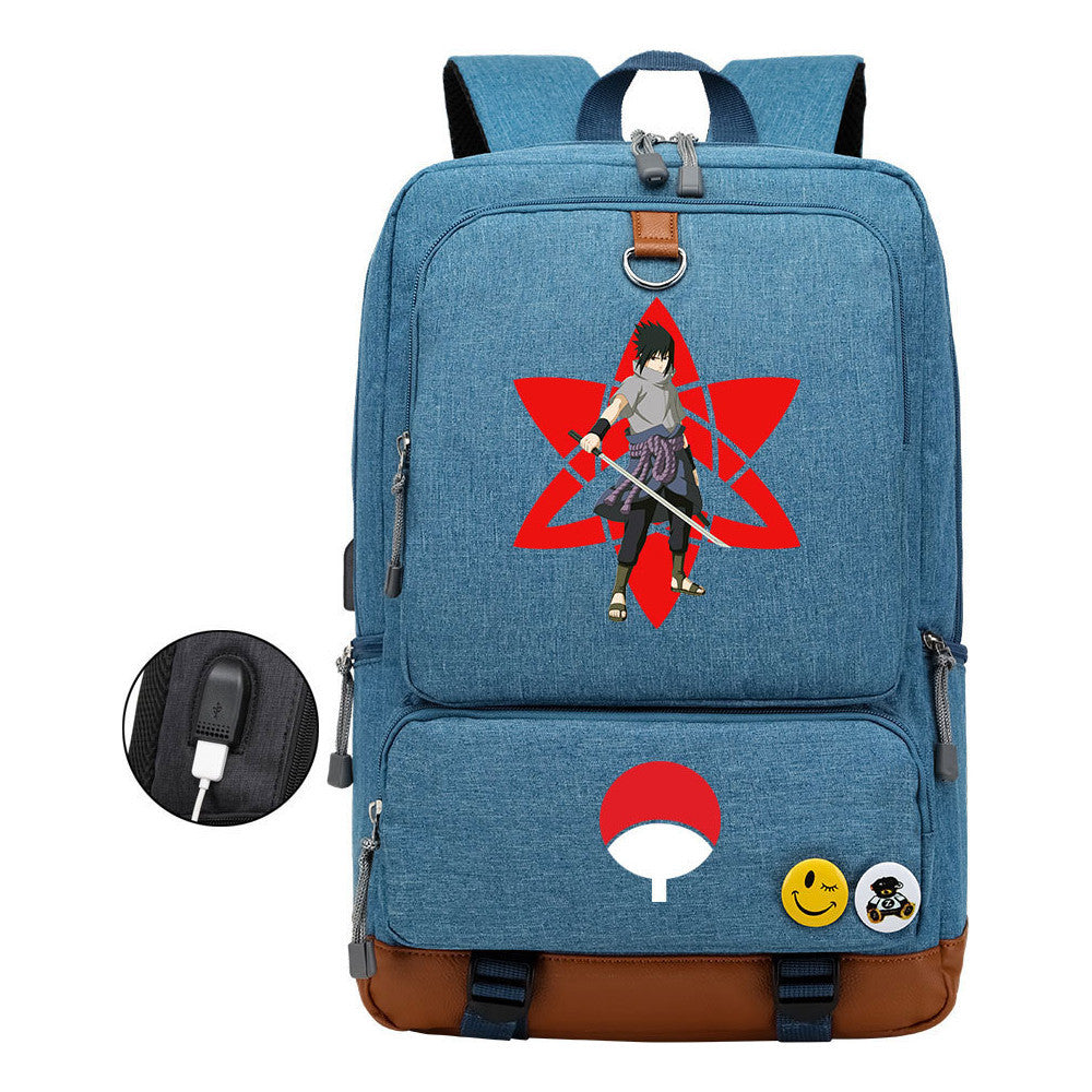 Printed Usb Youth Student Backpack For Leisure Travel Backpack