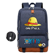 Cartoon One Piece Print Usb Youth Student Backpack For Leisure Travel Backpack