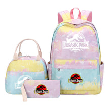 Jurassic Park Dinosaur Youth Student Girls School Bag Lunch Bag Three Piece Set Backpack Set