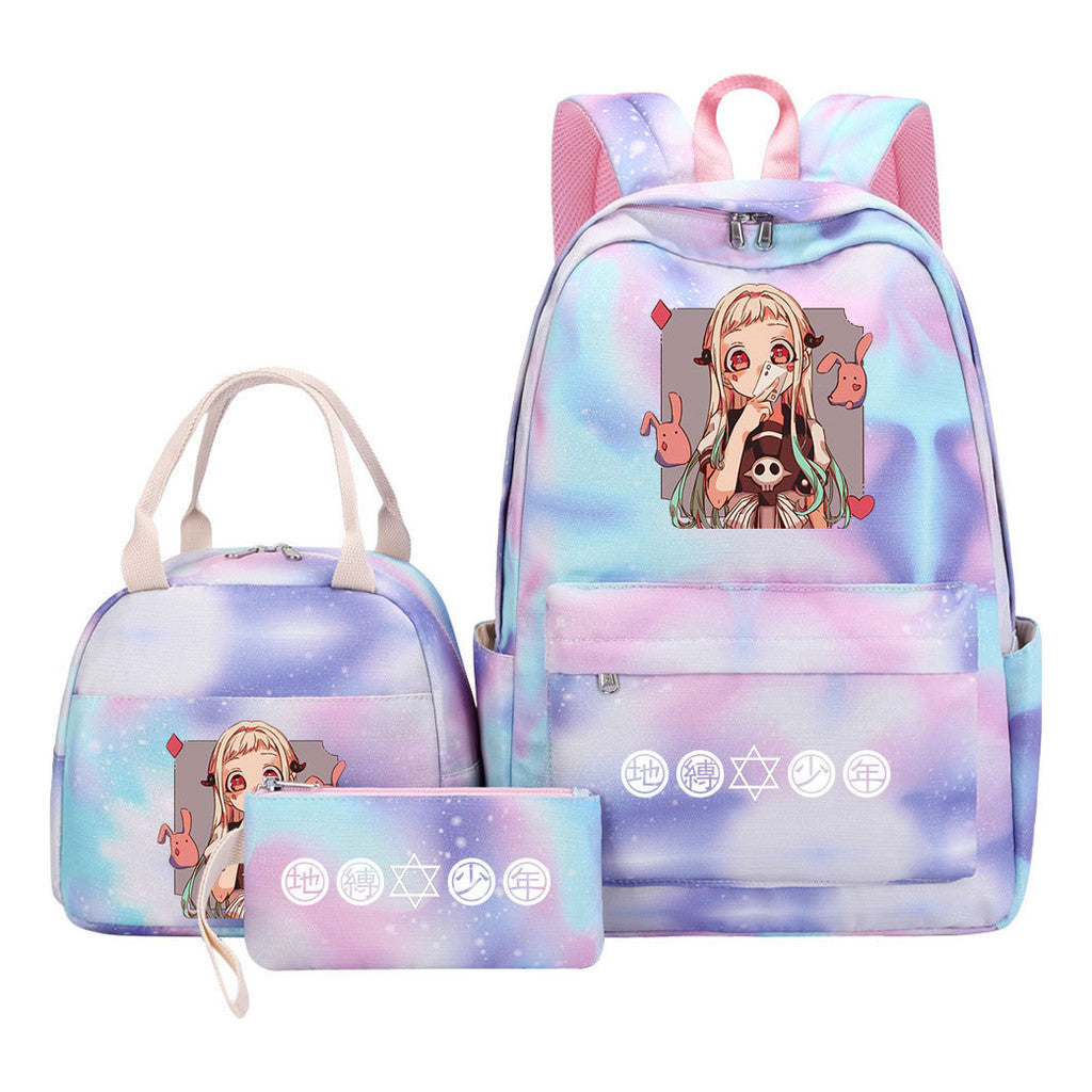 Teenage Student Girl Backpack Lunch Bag Three Piece Set Backpack Set