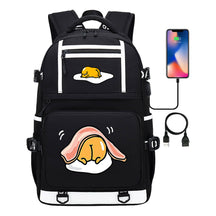Cartoon Comics Lazy Egg Usb Youth Student Backpack Boys And Girls Backpack Leisure Travel Bag
