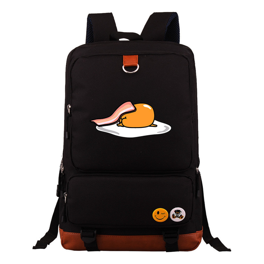 Cartoon Anime Lazy Egg Youth Student Backpack With Large Capacity Travel Bag For Boys And Girls Backpack