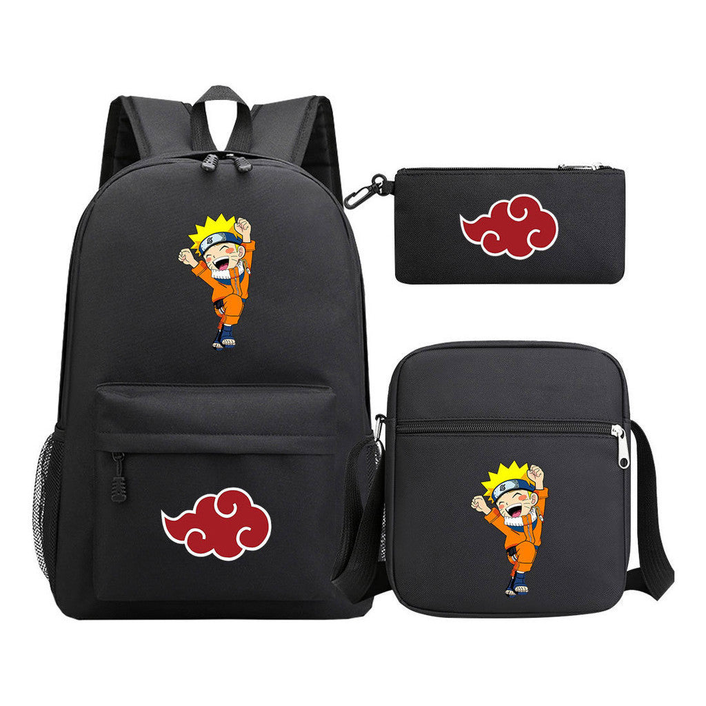 Anime Naruto Starry Sky Youth School Bag Three Piece Set For Boys And Girls Backpack Set
