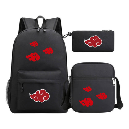 Anime Naruto Starry Sky Youth School Bag Three Piece Set For Boys And Girls Backpack Set