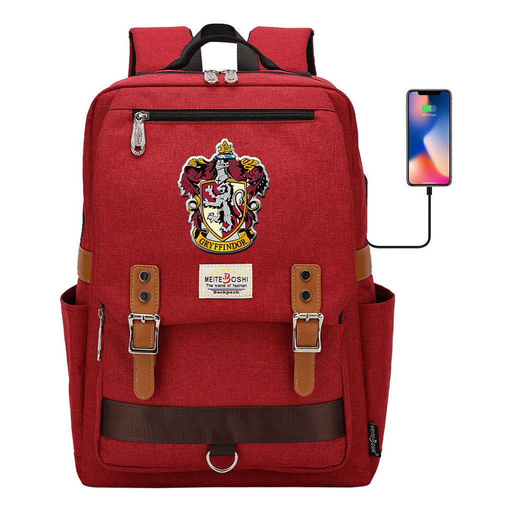 Usb Magnetic Buckle Student Backpack For Men And Women, Youth Leisure Backpack