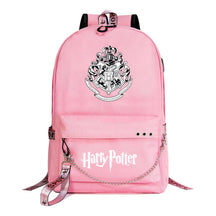 School Of Witchcraft And Wizardry Badge Usb Youth Student Backpack For Men And Women's Leisure Travel Backpack