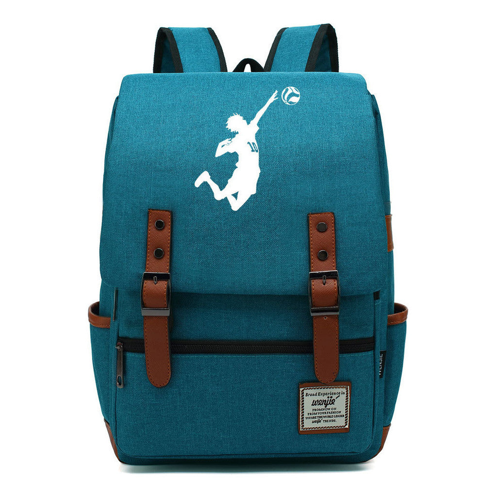 Volleyball Youth Printed Student School Bag Casual Belt Buckle Classic Backpack