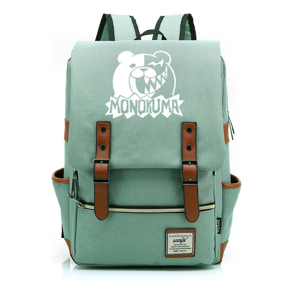 Printed Teenage Student Backpack For Men And Women With Casual Belt Buckle Classic Backpack