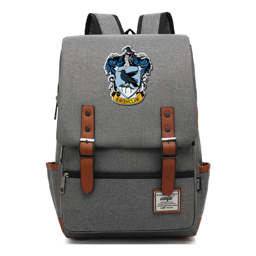 School Of Witchcraft And Wizardry Printed Student School Bag Casual Belt Buckle Classic Backpack