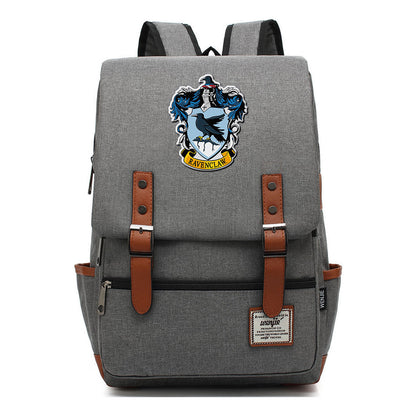 School Of Witchcraft And Wizardry Printed Student School Bag Casual Belt Buckle Classic Backpack
