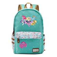 Pony Unicorn Youth Student School Bag Fragmented Canvas Girl Backpack