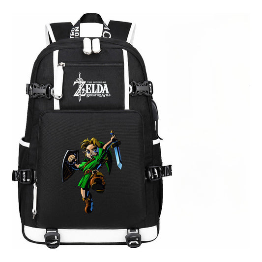 Legend Of Zelda Usb Earphones, Youth Backpacks, Men's And Women's Leisure Travel Backpacks