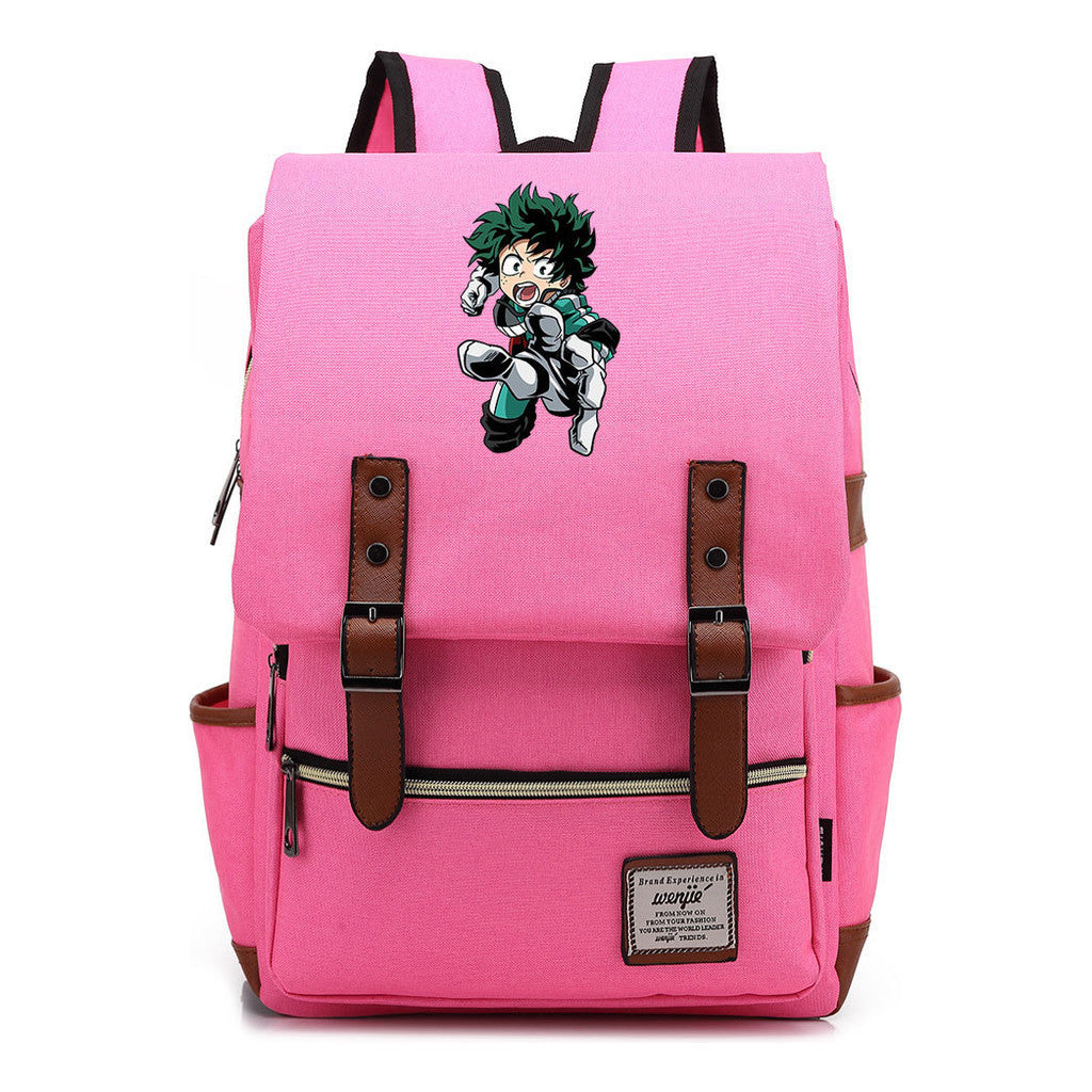 Anime My Heroes Academy Printed Youth Student Backpack Men's And Women's Leisure Belt Buckle Classic Backpack