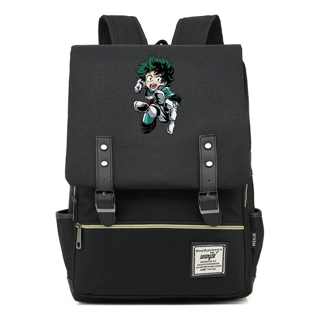 Anime My Heroes Academy Printed Youth Student Backpack Men's And Women's Leisure Belt Buckle Classic Backpack