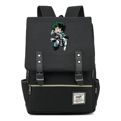 Anime My Heroes Academy Printed Youth Student Backpack Men's And Women's Leisure Belt Buckle Classic Backpack