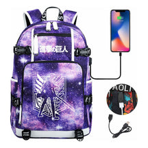 The Giant Of Manga Attack Usb Youth Student Backpack For Men And Women's Leisure Travel Backpack