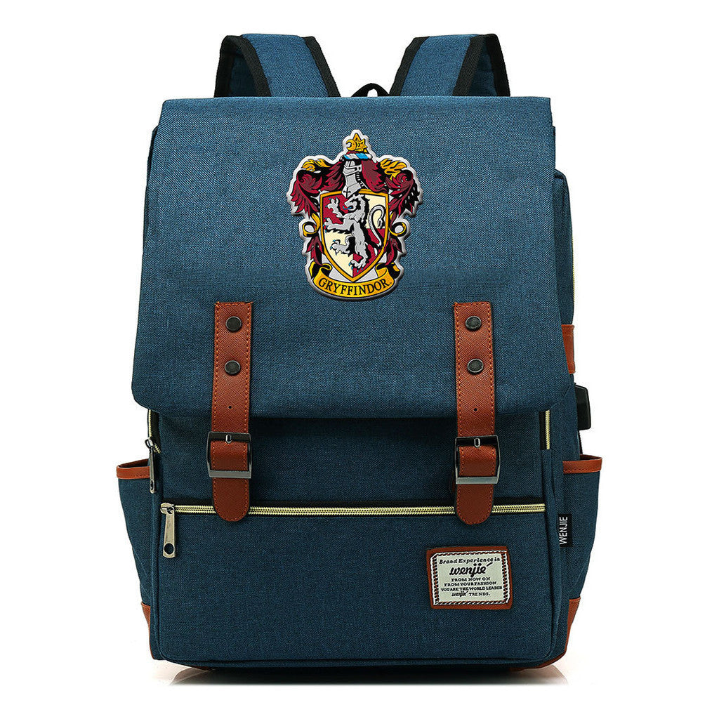 School Of Magic Schoolbag Usb Leisure Belt Buckle Backpack Men And Women
