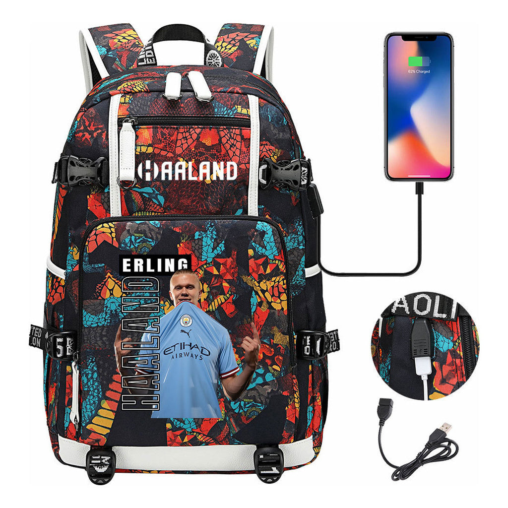 Basketball Star Harland Printed Youth Student Backpack With Large Capacity Leisure Travel Backpack