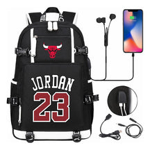 Sports Basketball Star Printed Usb Youth Student Backpack For Men And Women's Leisure Travel Backpack