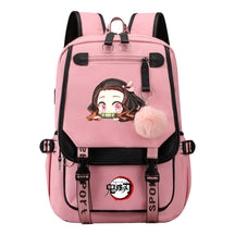 Comic Cartoon Fashion Usb Youth Student Backpack With Casual Woven Strap Flip Back Backpack