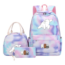 Cartoon Cute Three Cheap Bear Student Backpack Lunch Bag Three Piece Set Backpack Set