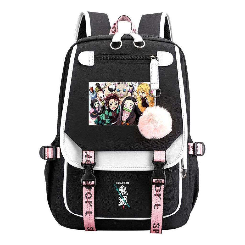 Cartoon Fashion Usb Student Backpack For Boy And Girl, Casual Woven Strap Flip Back Backpack