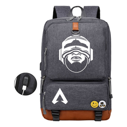 Apex Hero Print Usb Student Backpack For Leisure Travel Backpack
