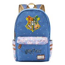 School Of Witchcraft And Wizardry Student Backpack With Floral Canvas Backpack