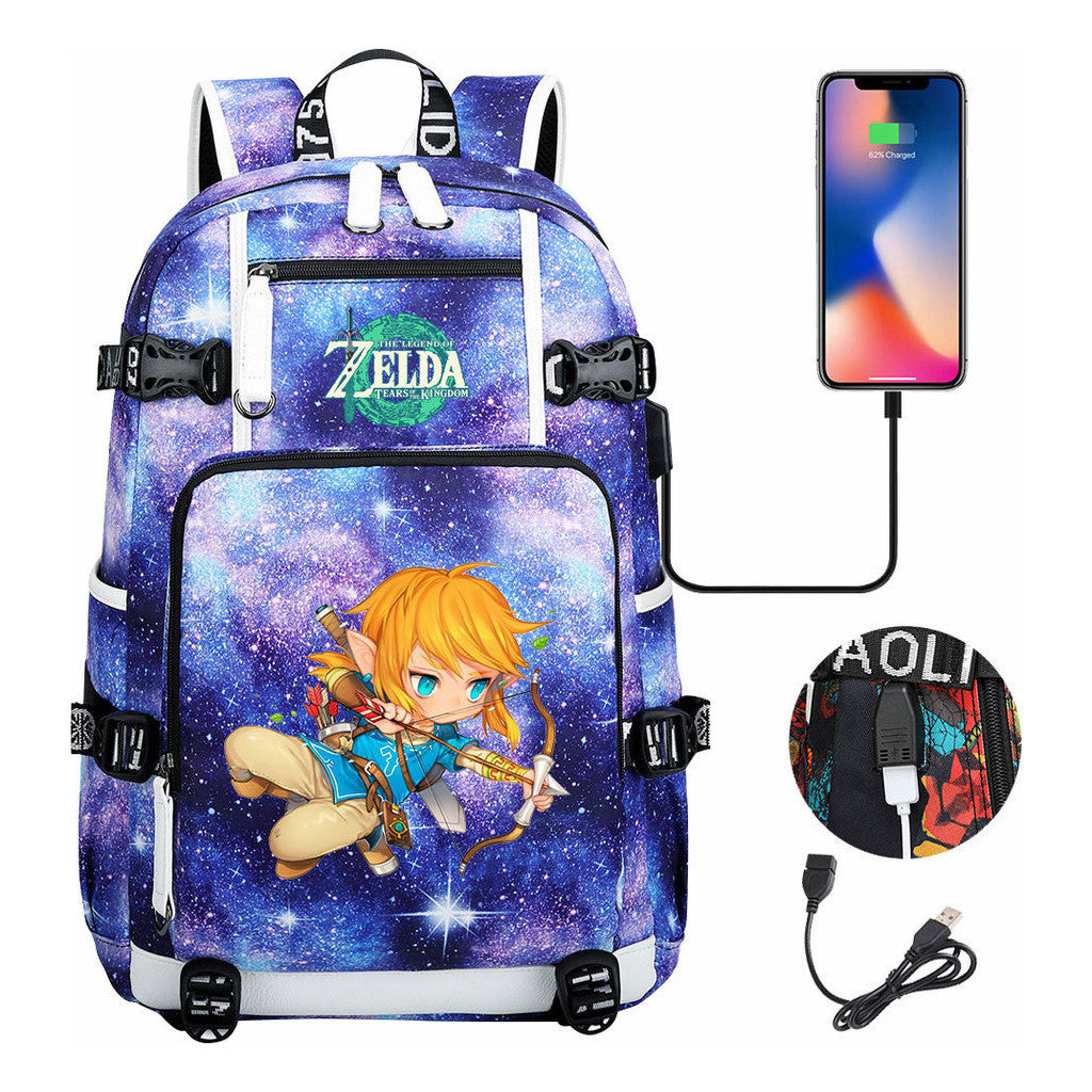 Printed Teenage Student Backpack For Men And Women With Backpacks