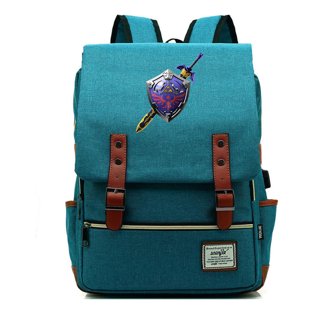 Printed Youth Student Backpack Usb Men's And Women's Casual Backpack