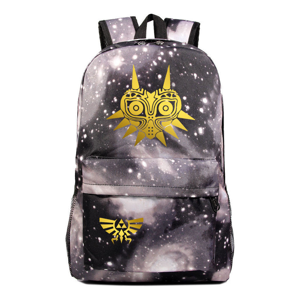 Golden Printed Student Backpack Casual Backpack
