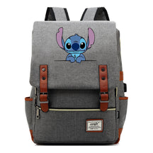 Anime Star Baby Stitch Printed Youth Student Backpack Usb Casual Backpack