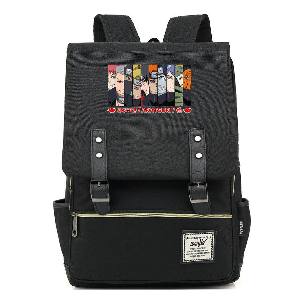 Naruto Printed Student Backpack Casual Belt Buckle Classic Backpack
