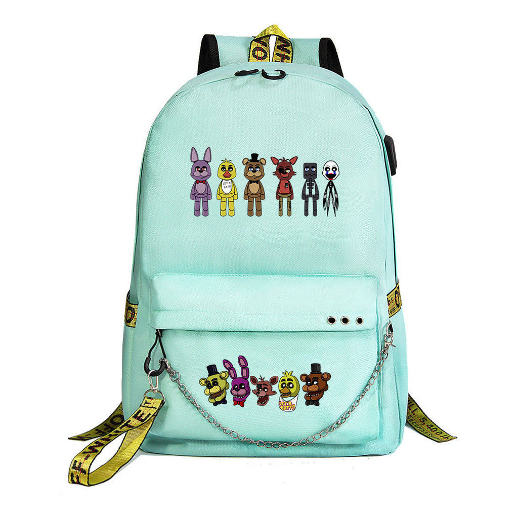 Toy Bear Game Usb Youth Student Backpack For Men And Women Leisure Travel Backpack