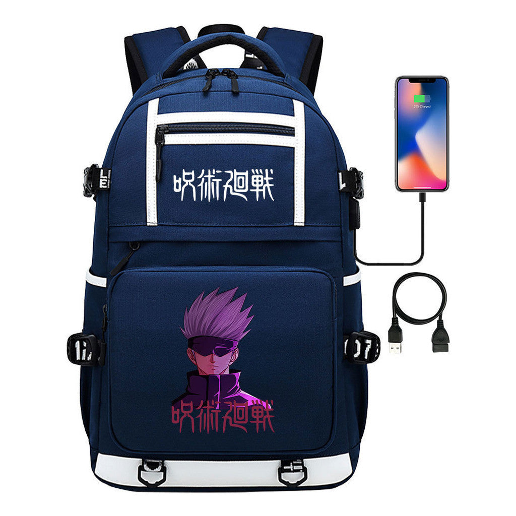 Printed Usb Youth Student School Bag Men's And Women's Backpack Leisure Travel Bag