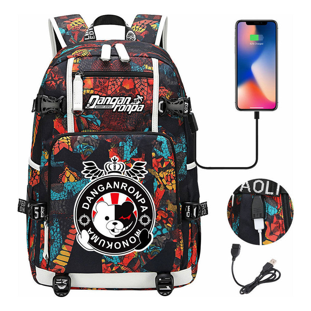 Bullet Theory Breaks Usb Large Capacity Youth Student Backpack Men's And Women's Leisure Travel Backpack